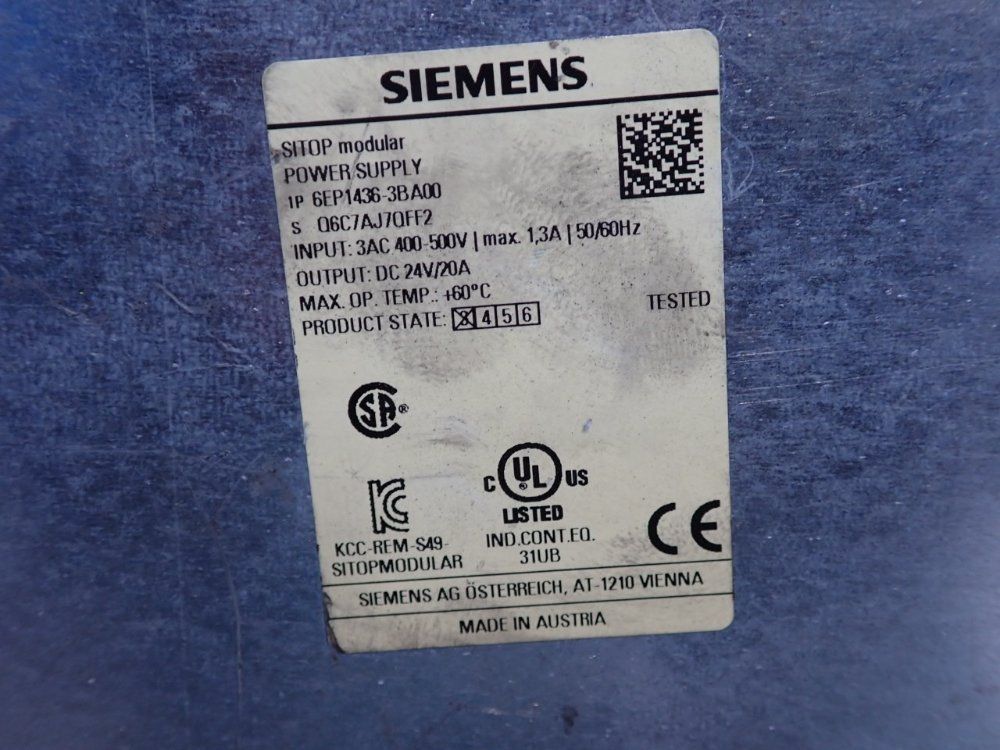 Siemens Modular Power Supply - 6ep1436-3ba00