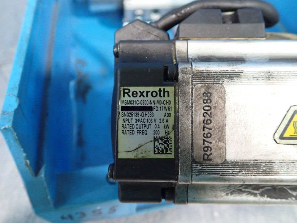 Rexroth, Smc Servo Motor, Pneumatic Rotary Clamp Cylinder - Msm031c-0300-nn-m0-ch0