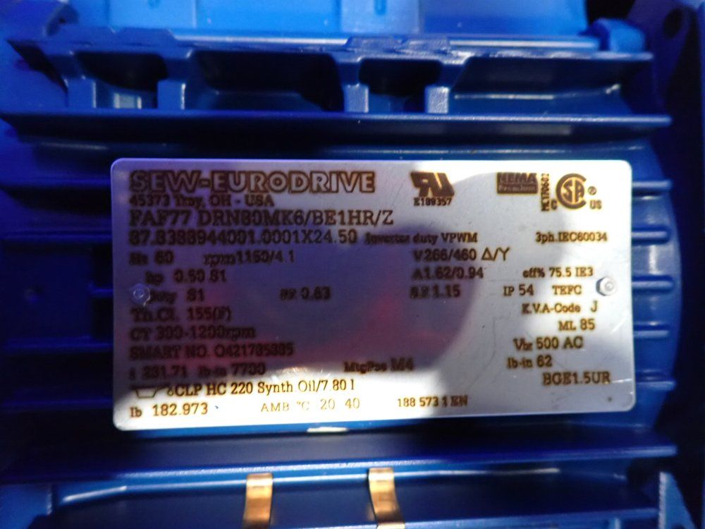 Sew-eurodrive Gear Drive - Faf77 Drn80mk6/be1hr/z