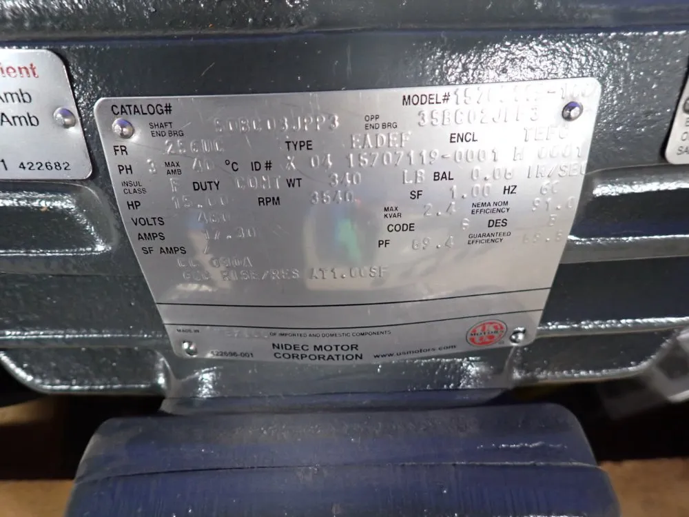 Nidec Motor Corp. 15 Hp Motor - 15707119-100