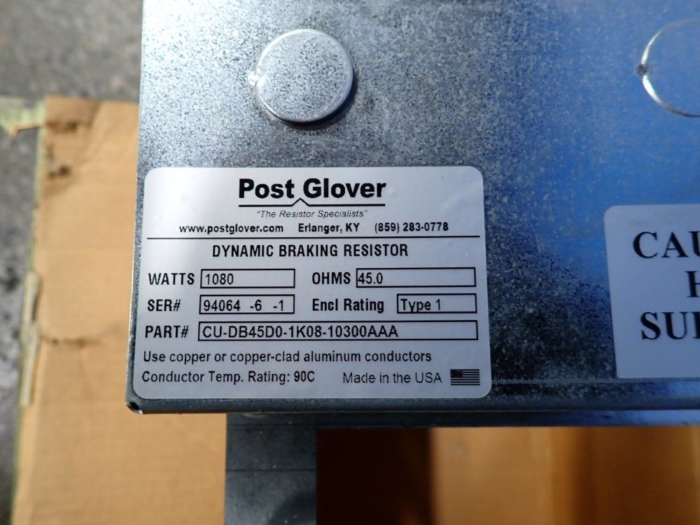 Post Glover Dynamic Braking Resistor - Cu-db45do-1k08-10300aa