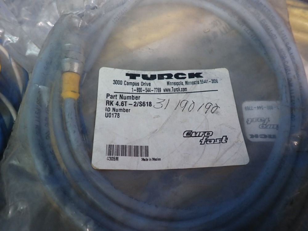 Turck Double-ended Cordset, Sensor Cable,
