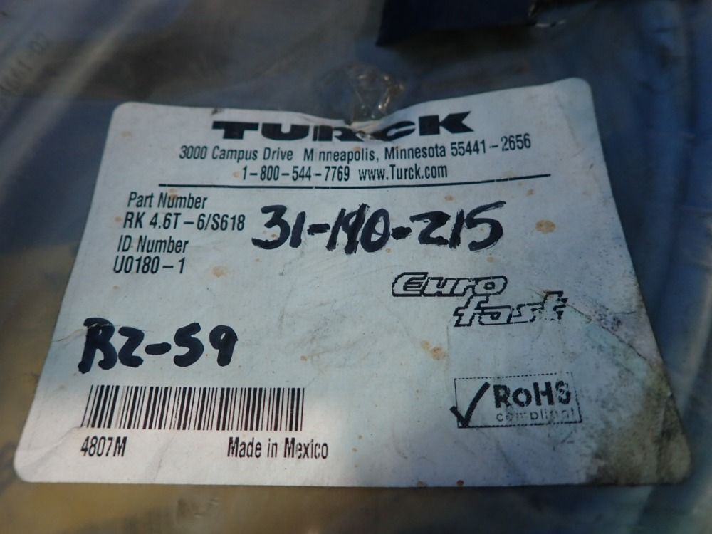 Turck Double-ended Cordset, Sensor Cable,