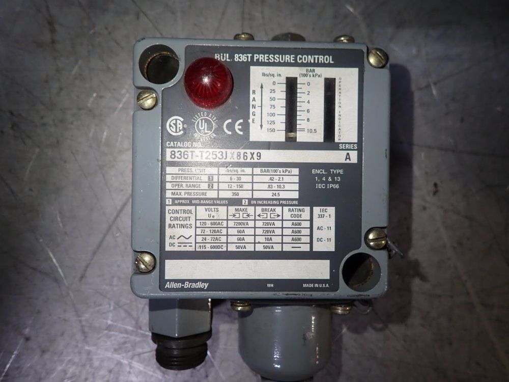 Allen Bradley Pressure Control - 836t-t253jx86x9
