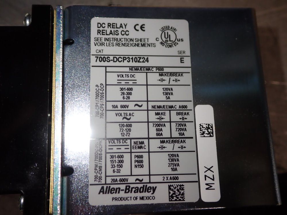 Allen Bradley Dc Relay - 700s-dcp310z24