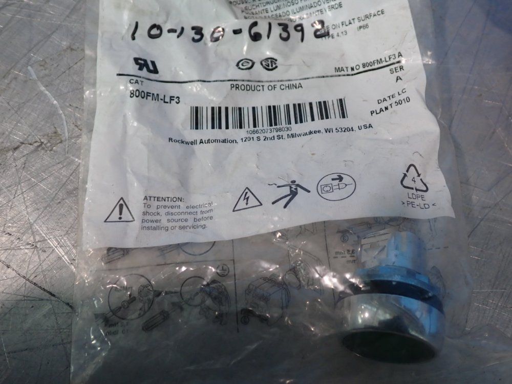 Allen Bradley Pilot Light, Push Button