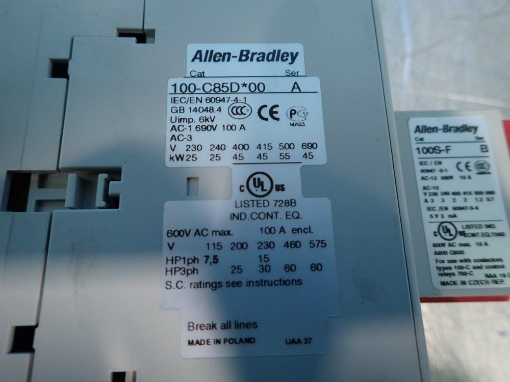 Allen Bradley Safety Contactor - 100s-c85dj14bc