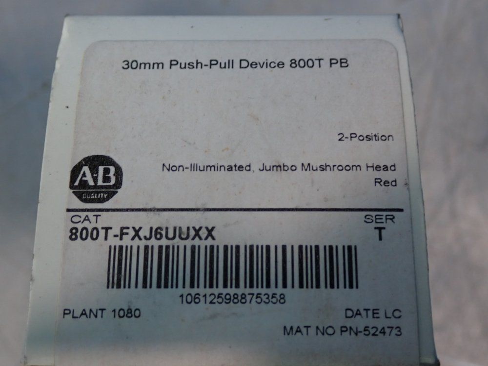 Allen Bradley Push-pull Device - 800t-fxj6uuxx