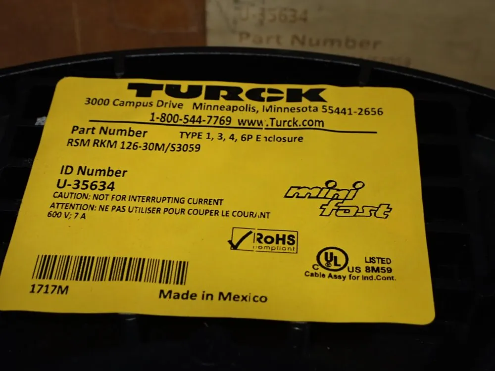 Turck Electrical Cable Spool - Rsm Rkm 126-30m/s3059