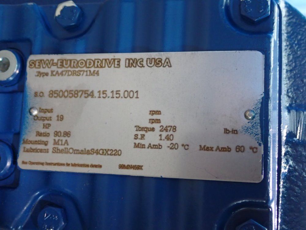 Sew Eurodrive .75 Kw Gear Drive - Ka47drs71m4