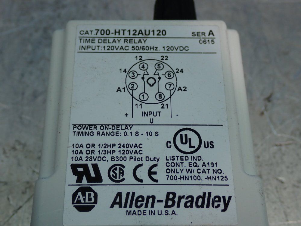 Allen Bradley Time Delay Relay - 700-ht12au120