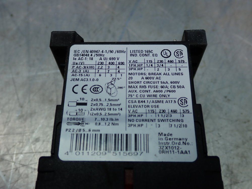 Siemens Contactor - 3rt1015-1wb42