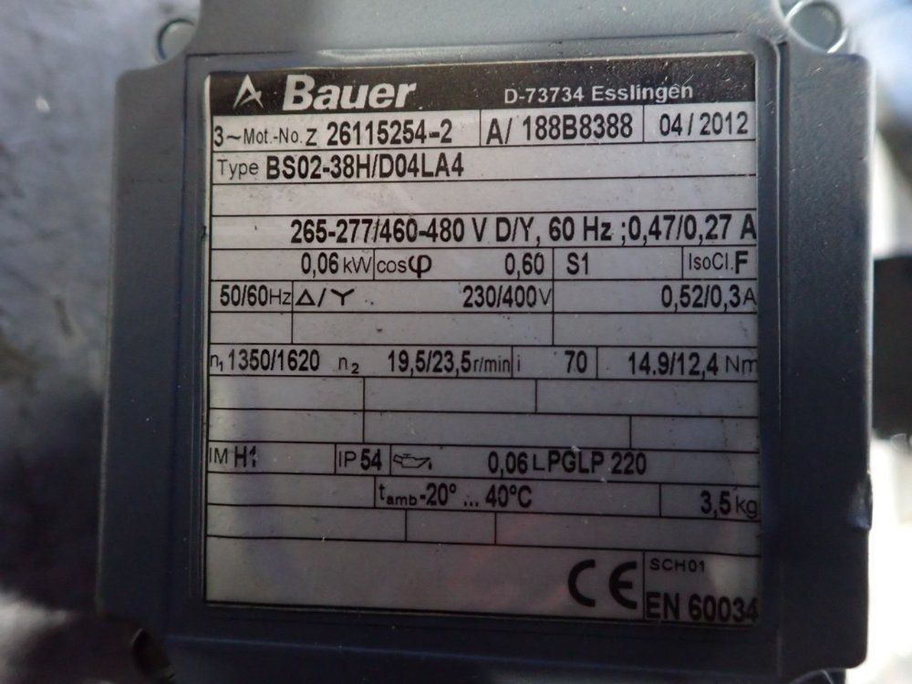 Bauer .06 Kw Gear Drive - Z26115254