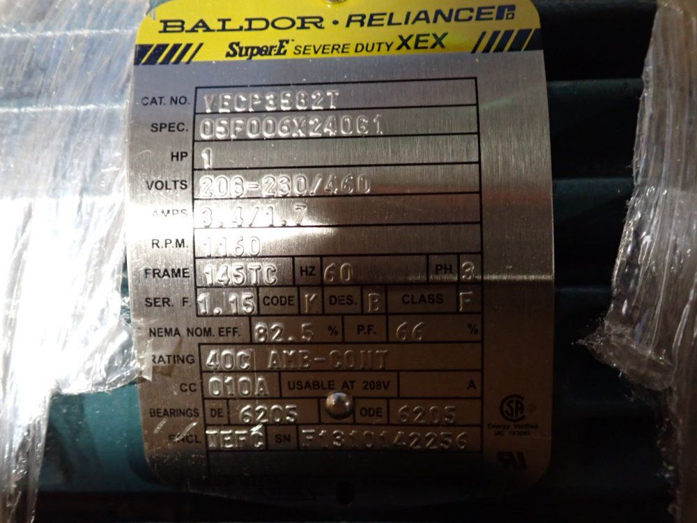 Baldor 1 Hp Motor - Vecp3582t