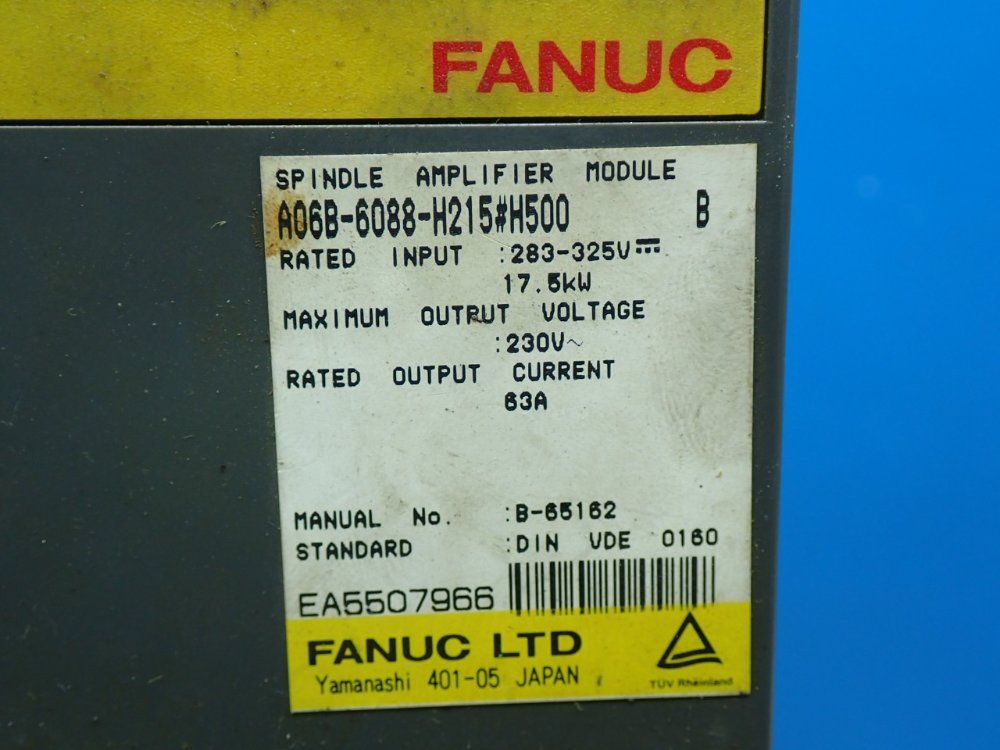 Fanuc Spindle Amplifier Spindle Drive Unit - A06b-6088-h215#h500