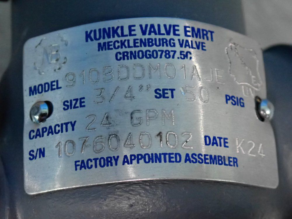Kunkle Valve 50 Psi Safety Relief Valve - 910bddm01aje
