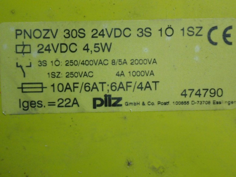 Pilz Pnoz-series Monitoring Safety Relay - Pnozv30s24vdc