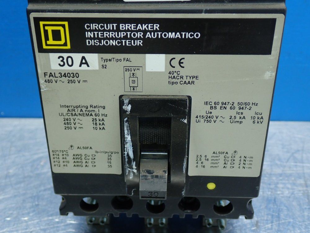 Square D Molded Case Circuit Breaker - Fal34030