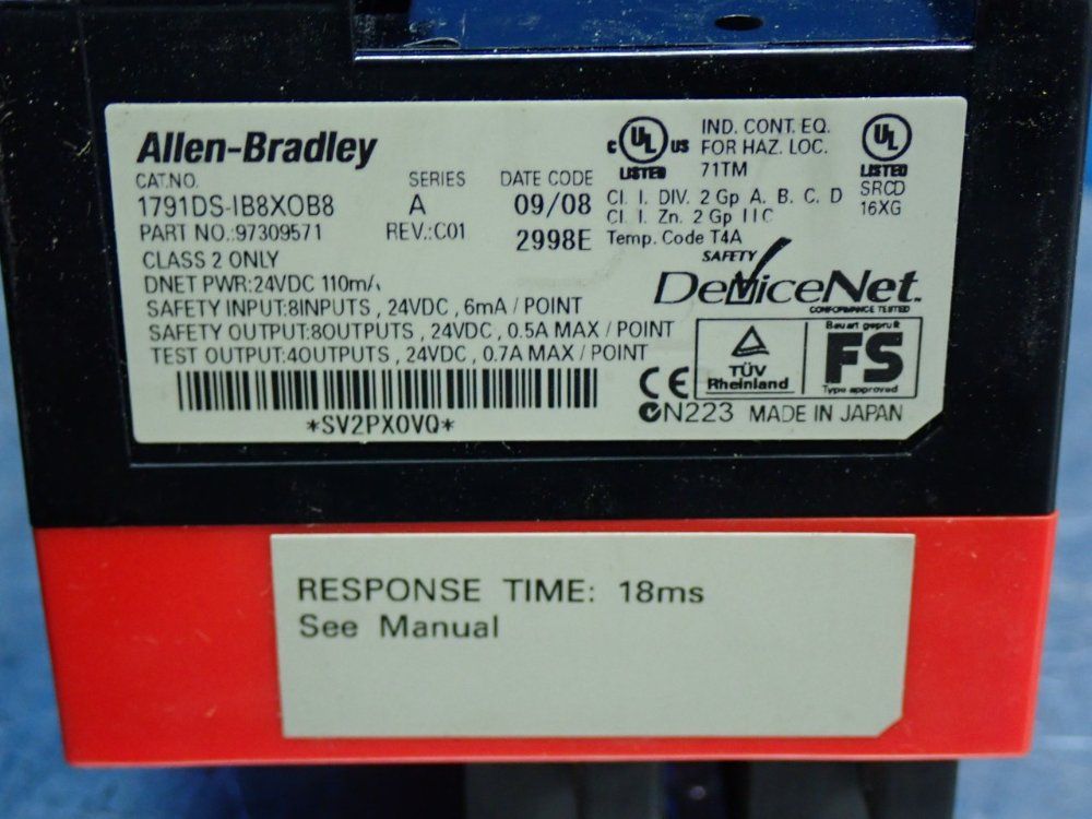 Allen Bradley Guard Compactblock Combination I/o Module - 1791ds-ib8xob8
