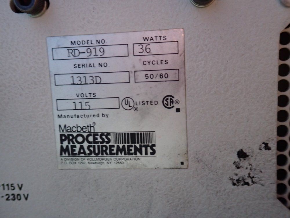Macbeth Process Measurement 36 Watts Reflective Densitometer - Rd-919