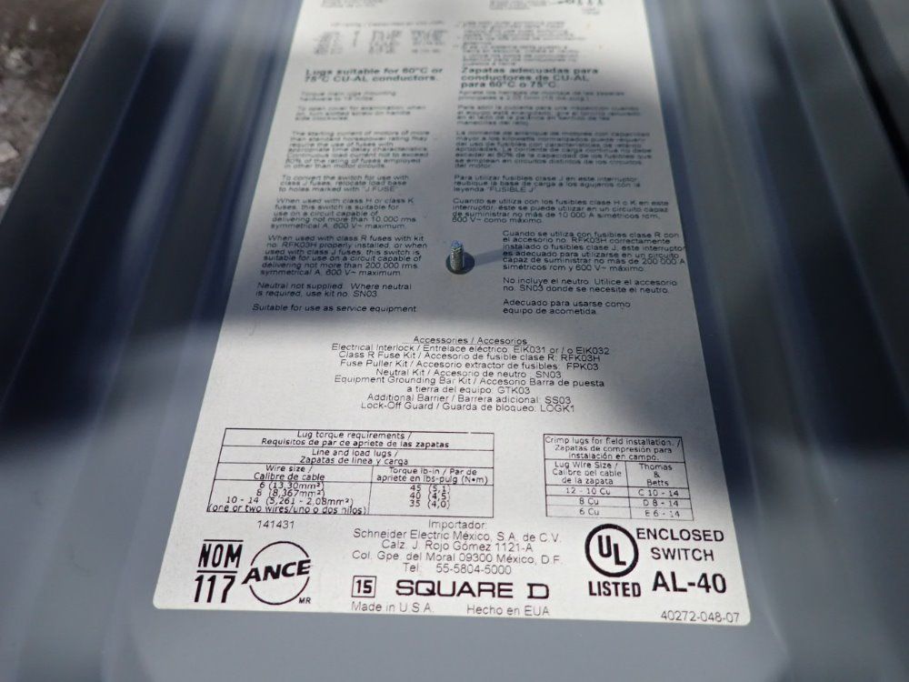 Square D 30 Amps Fusible Disconnect - H361
