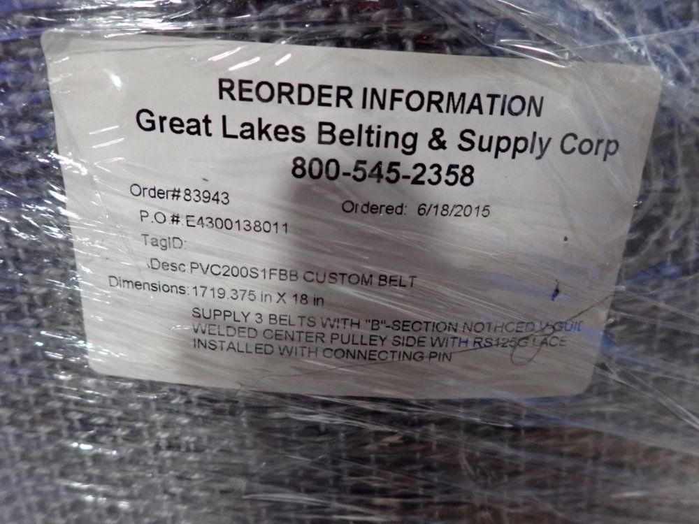 Great Lakes Belting & Supply Custom Belt - Pvc200s1fbb
