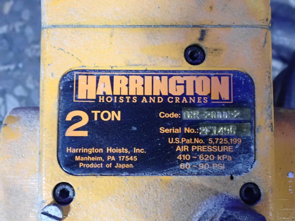 Harrington 2 Ton Air Hoist - Tcr-2000p2