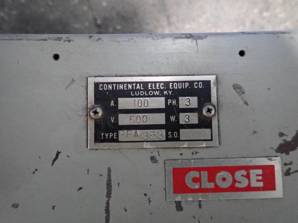 Continetal Electric Equipment Co. 100a Bus Plug - Pfa353