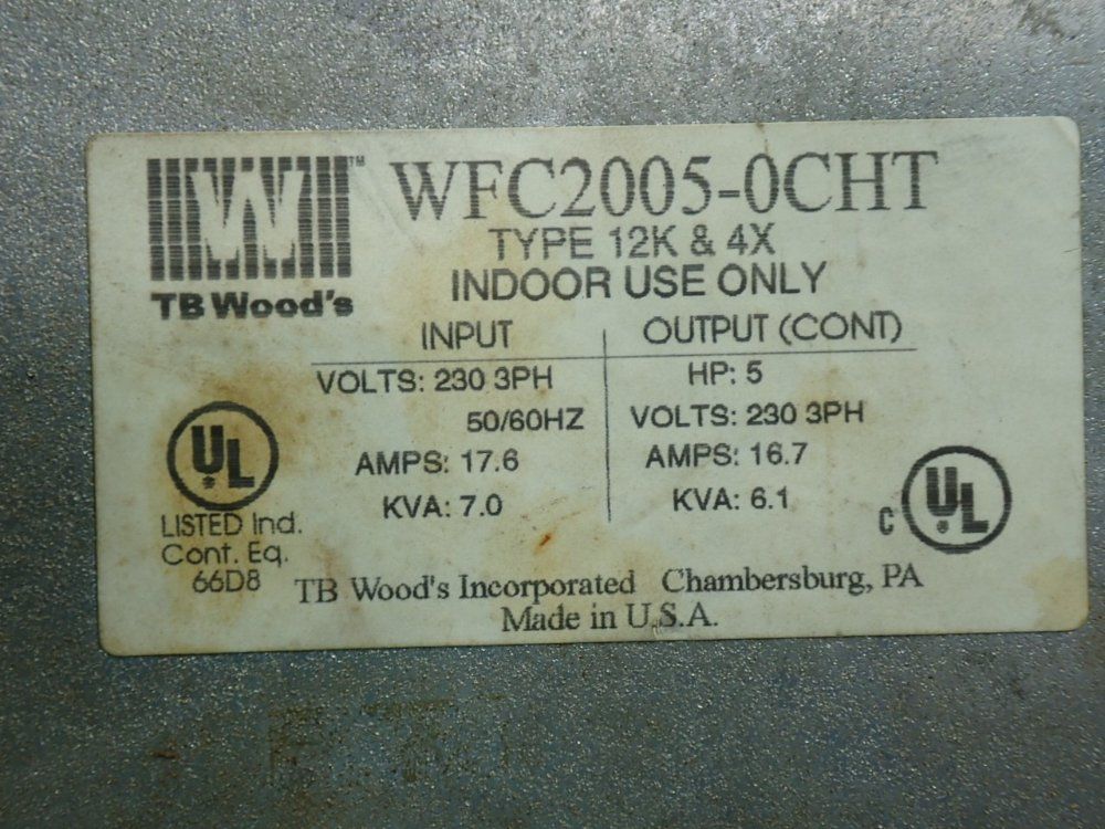 Tb Woods E-trac Ac Inverter Drive - Wfc2005-0cht