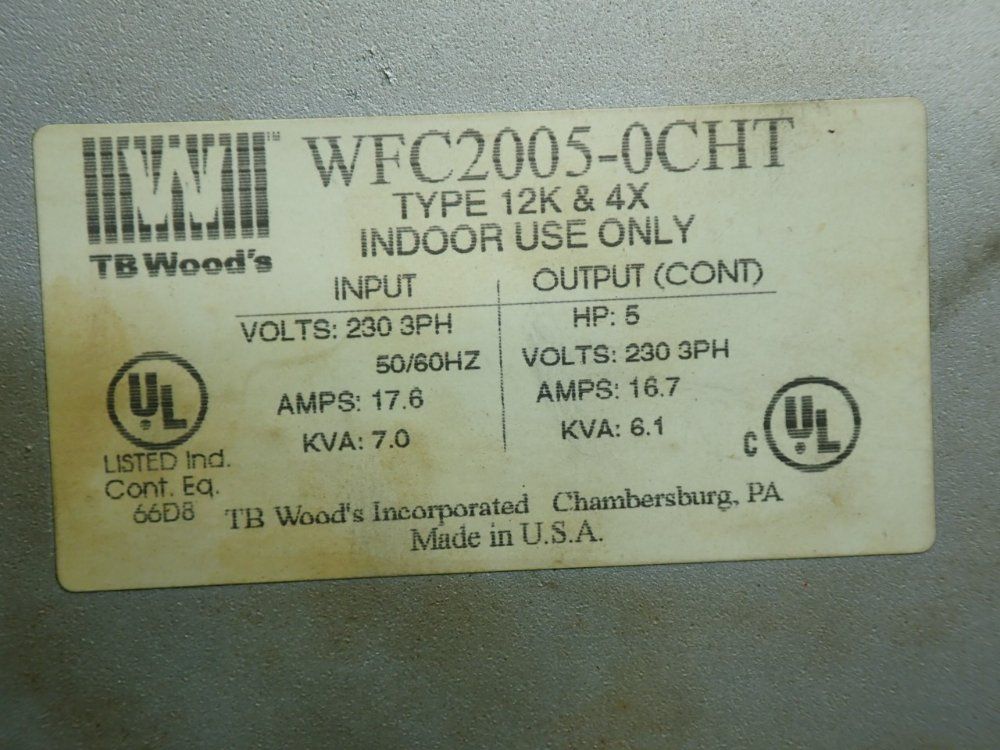 Tb Woods E-trac Ac Inverter Drive - Wfc2005-0cht