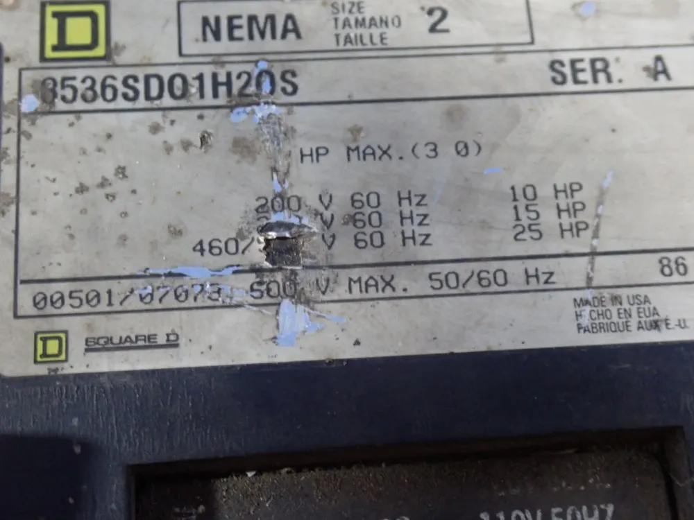 Square D 25 Hp Motor Starter - 8536sd01h20s