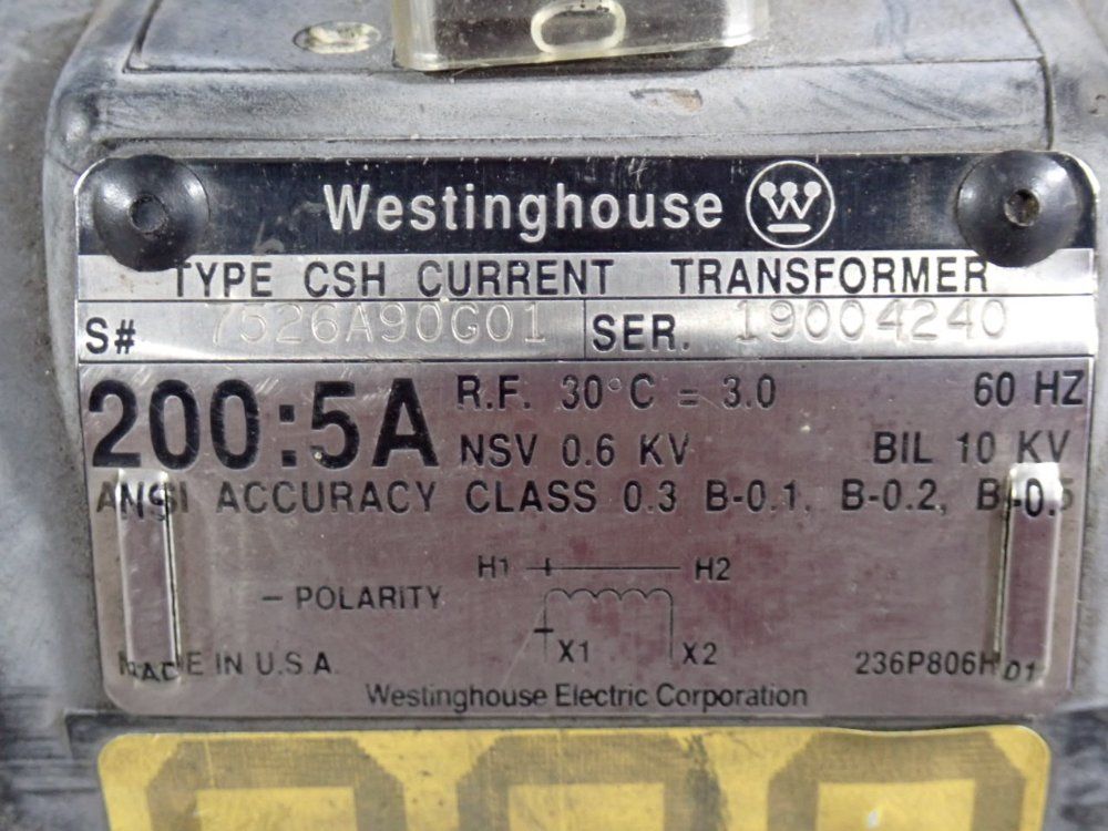 Westinghouse Transformer - Csh Current