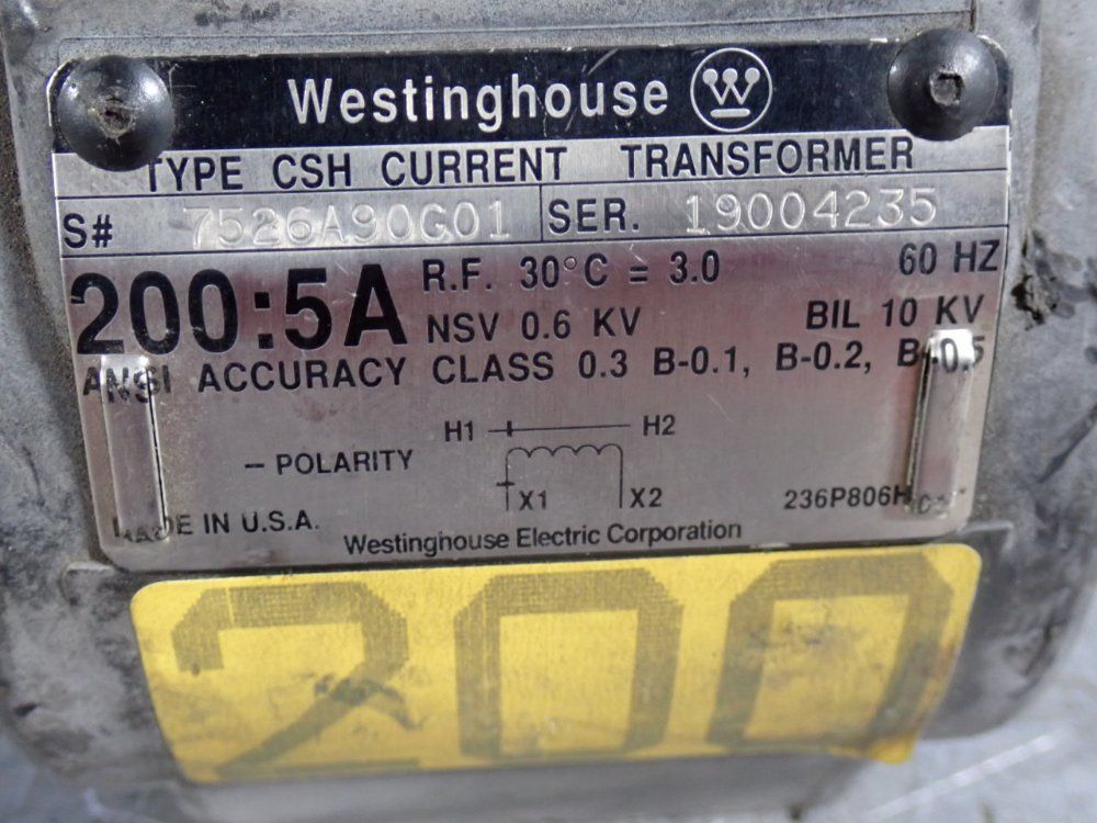 Westinghouse Transformer - Csh Current