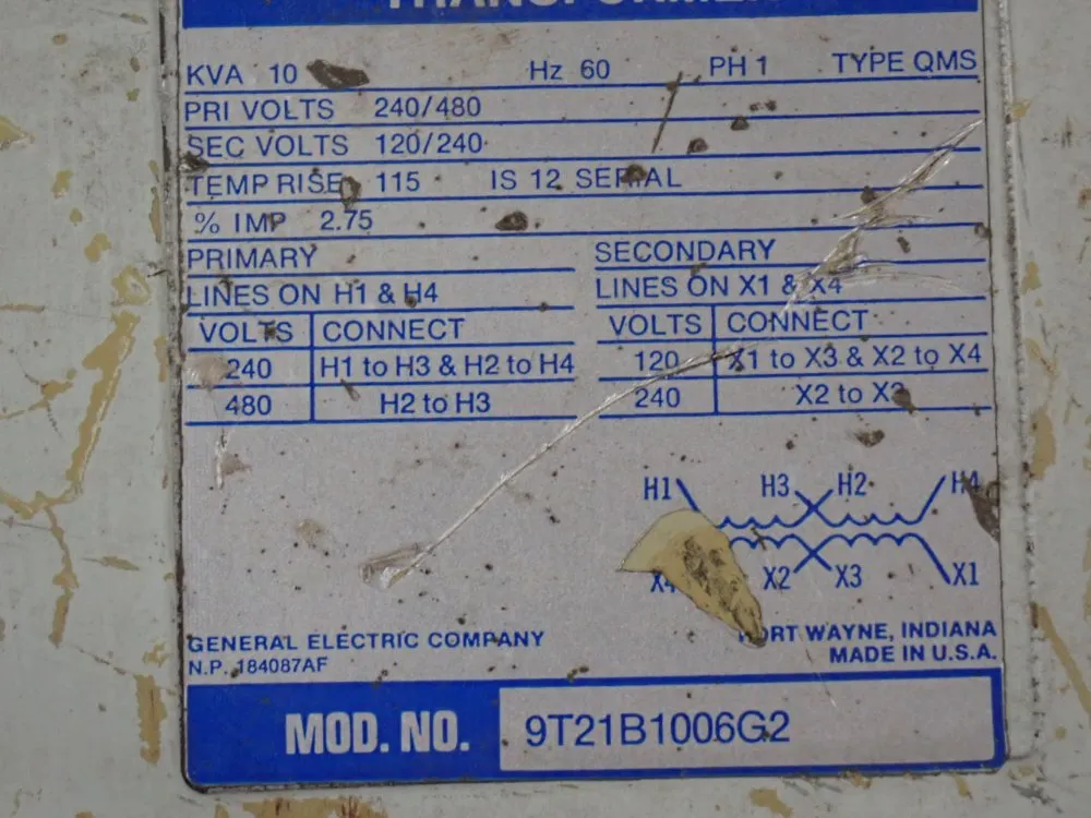 Ge / General Electric 10 Kva Transformer - 9t21b1006g2