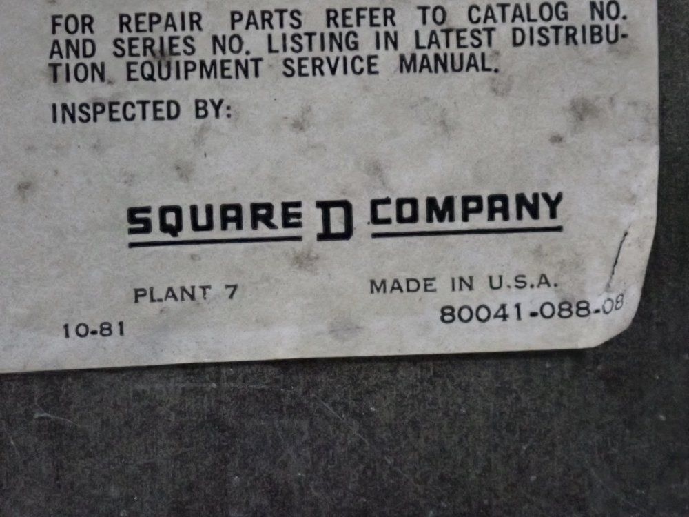 Square D 600a Panelboard Disconnect Switch - Qmb-3660