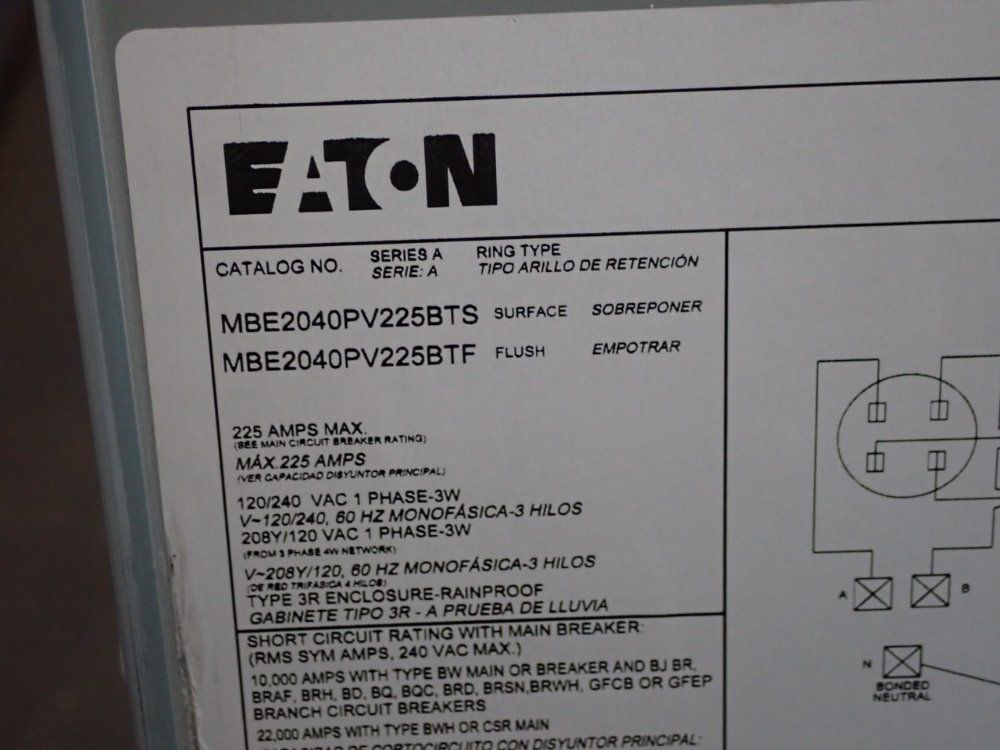 Eaton Circuit Breaker - Mbe2040pv225bts