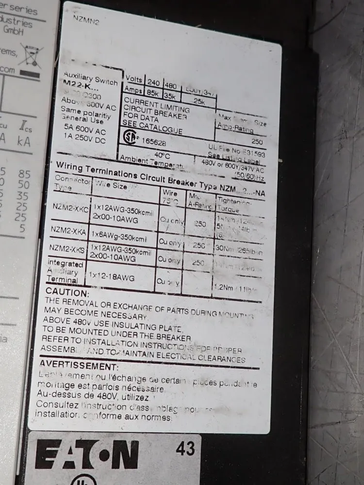 Eaton Circuit Breaker - Nzmn2-ve160-na