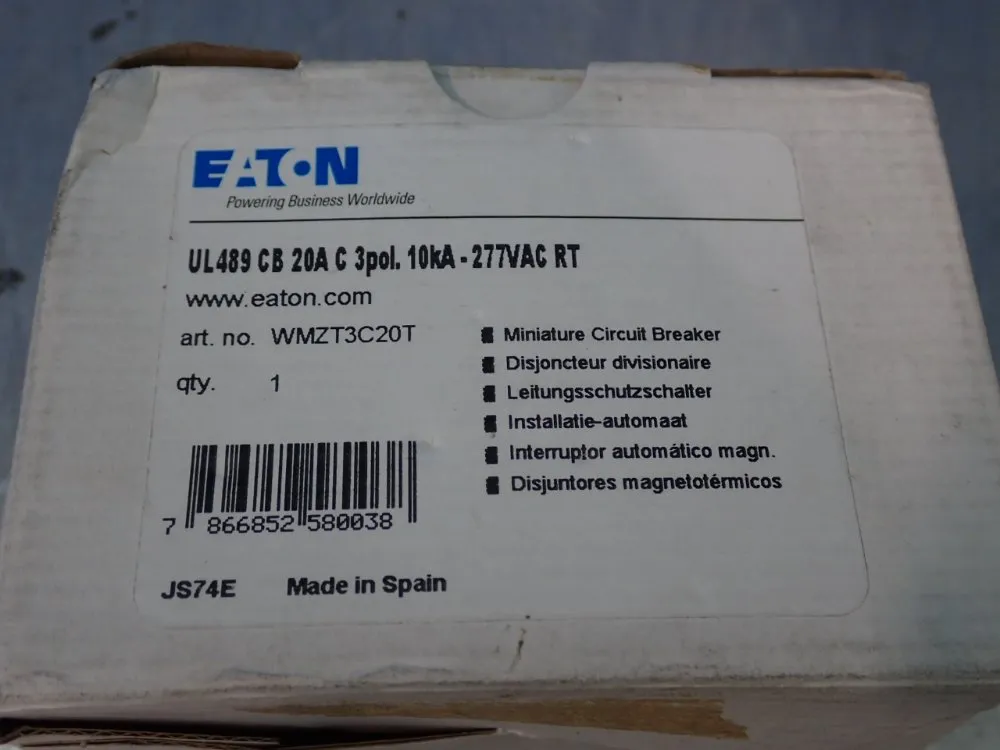 Eaton Miniature Circuit Breaker - Wmzt3c20t