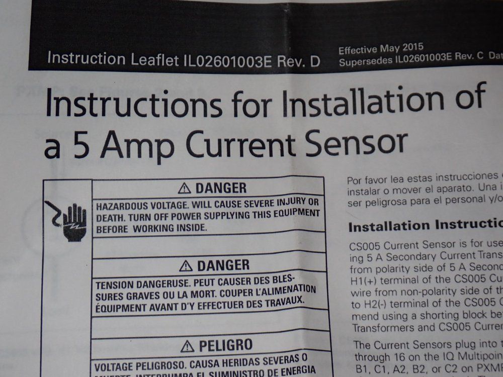 Eaton 5 Amp Current Sensor - Cs005