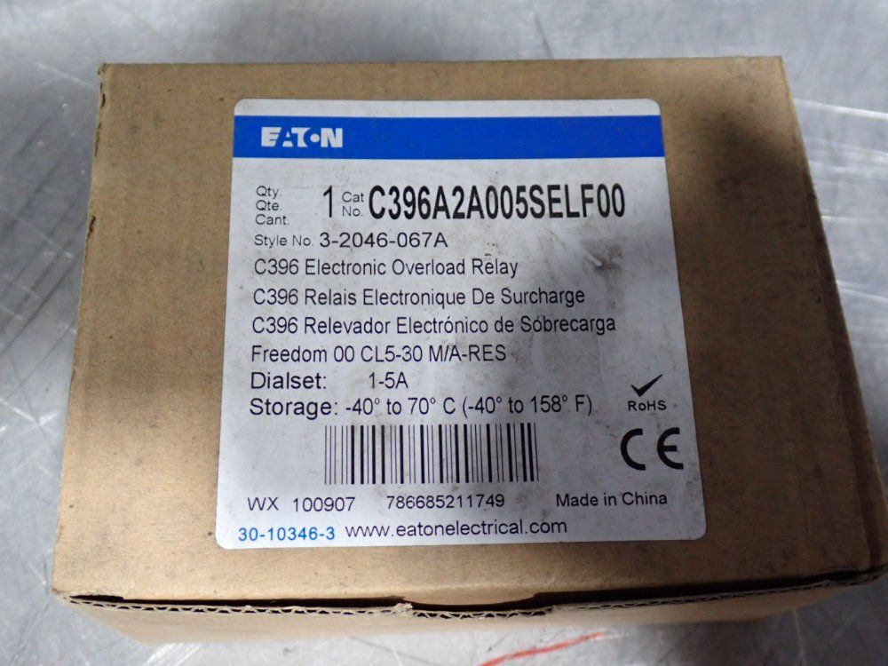 Eaton 1-5 Amp Overload Relay - C396a2a005self00