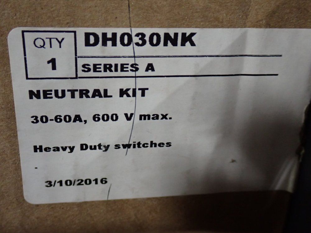 Eaton 30-60 Amp Neutral Kit - Dh030nk