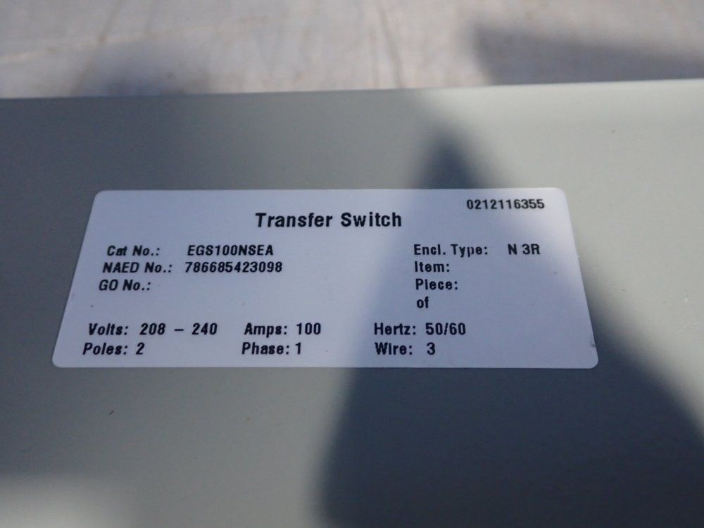 Eaton Automatic Transfer Switch - Egs100nsea