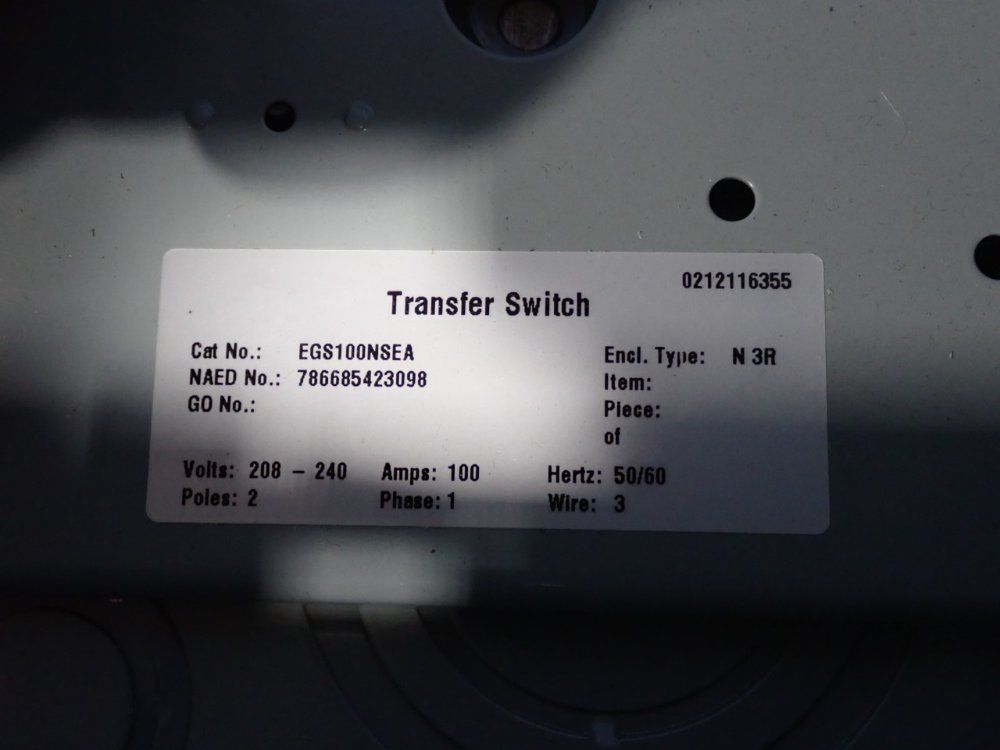 Eaton Automatic Transfer Switch - Egs100nsea