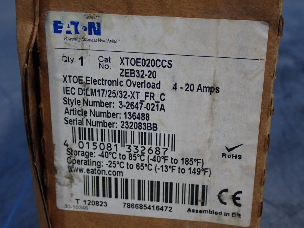 Eaton Electyronic Overload - Xtoe020ccs