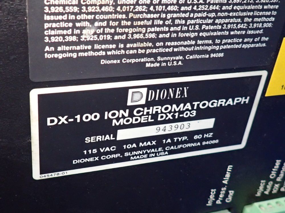 Dionex Ion Chromatograph - Dx-100