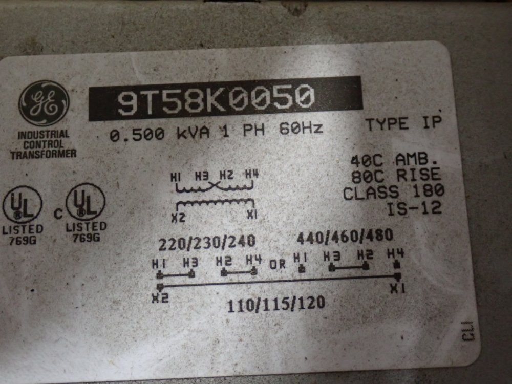 General Electric 0.5 Kva Transformer - 9t58k0050