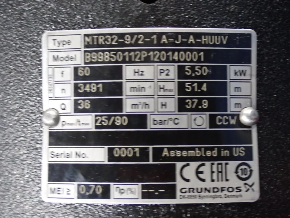 Grundfos Centrifugal Pump - Ml132da-2-ff265-h3