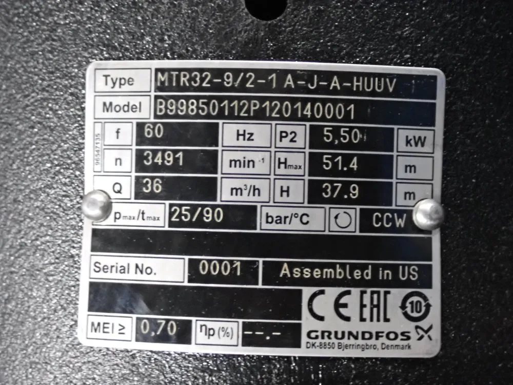 Grundfos Centrifugal Pump - Ml132da-2-ff265-h3