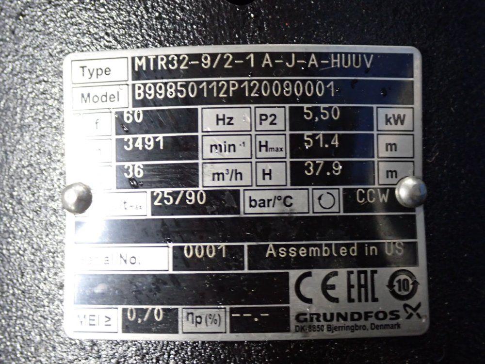 Grundfos Centrifugal Pump - Ml132da-2-ff265-h3