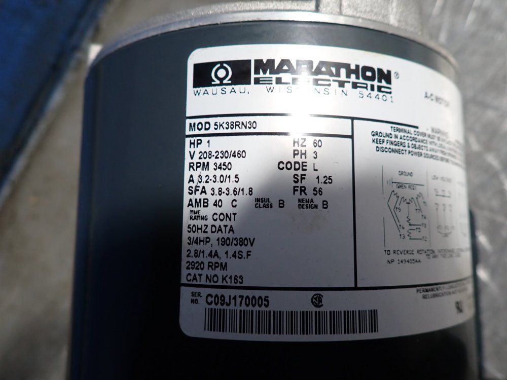 Marathon Electric 1 Hp Motor - 5k38rn30
